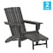Flash Furniture Gray Adirondack Chairs with Ottoman-Cupholder, 2PK 2-LE-HMP-1045-110-GY-GG - alternate 7